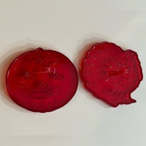 Vintage HRM red cookie cutters pumpkin & turkey